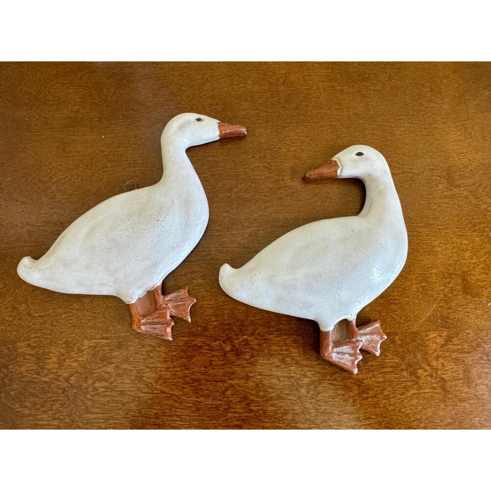 Vintage Pair of Marcia Kemp Ceramic Ducks Rare